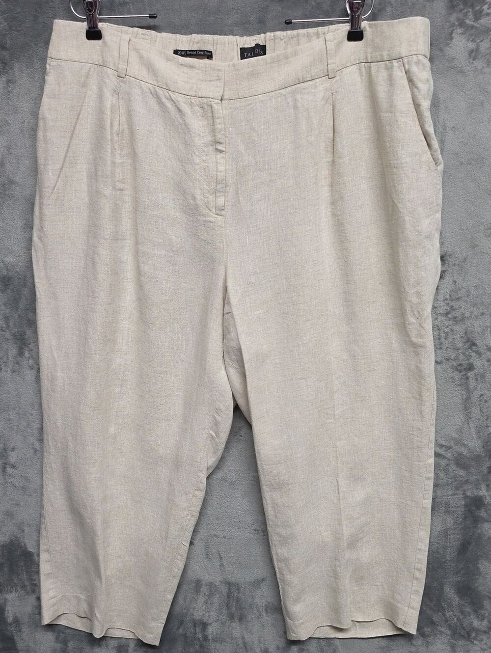 Talbots Cream Linen-Blend Capri Pants Sz 20W